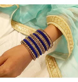 Indian Bangles for Women Velvet Bangles with Cz Crystal Metal Bangles Beaded Bangles Boho Bracelet Bollywood Fashion Statemen...