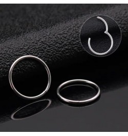 MOQIKAKA16G 18G 20G Surgical Steel Nose Septum Rings Hoops - Stainless Steel Hinged Clicker Segment Nose Rings Hoop Helix Car...