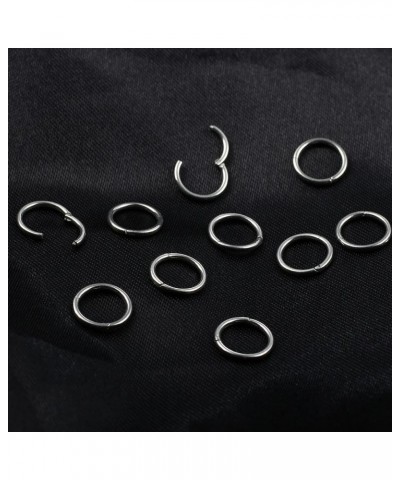 MOQIKAKA16G 18G 20G Surgical Steel Nose Septum Rings Hoops - Stainless Steel Hinged Clicker Segment Nose Rings Hoop Helix Car...