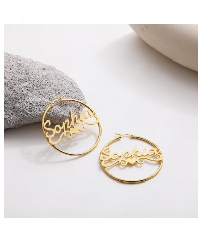 Name Earrings Personalized, Custom Hoop Earrings for Women, Personalized Earrings With Name, Customized Hoop Name Earrings fo...