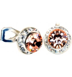 11mm (0.44 inch) Diameter Clip-on Earrings with Swarovski Elements Simulated Rhinestone Center- 362 Peach $12.30 Earrings