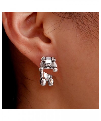 Silver Frog Earrings for Women Vintage Frogs Shaped Stud Earrings Cute Animal Earrings for Teens Girls Frog Jewelry Gifts for...