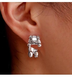 Silver Frog Earrings for Women Vintage Frogs Shaped Stud Earrings Cute Animal Earrings for Teens Girls Frog Jewelry Gifts for...