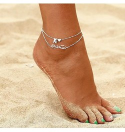 18K Gold Plated/Stailess Steel Custom Name Plated Anklet Bracelet Women Adjustable Length Fit 6.5" 7.5" 8.5" 10.5 Design 2-St...