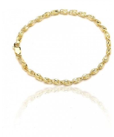 10k Yellow Gold 3mm Turkish Rope Chain Bracelet and Anklet 10.0 Inches $114.50 Anklets