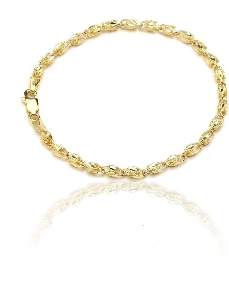 10k Yellow Gold 3mm Turkish Rope Chain Bracelet and Anklet 10.0 Inches $114.50 Anklets