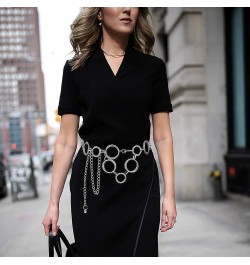 O-Ring Chain Belts for Women Waist Band Belt for Dress Link Chain Gift Crystal Silver Small(105cm/41.3in) $9.50 Body Jewelry