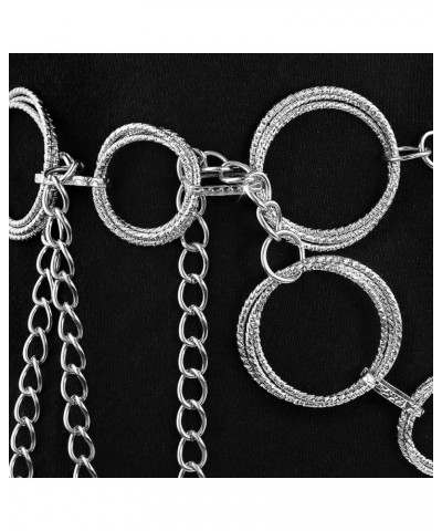 O-Ring Chain Belts for Women Waist Band Belt for Dress Link Chain Gift Crystal Silver Small(105cm/41.3in) $9.50 Body Jewelry