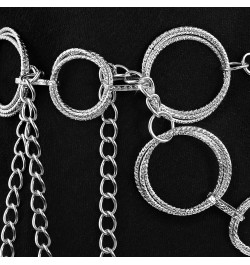 O-Ring Chain Belts for Women Waist Band Belt for Dress Link Chain Gift Crystal Silver Small(105cm/41.3in) $9.50 Body Jewelry