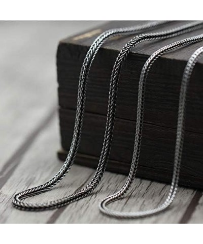 Vintage Black 925 Sterling Silver Foxtail Chain Necklace for Men Women 2/3mm 18-30 inch 24.0 Inches 3mm $25.28 Necklaces