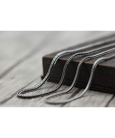 Vintage Black 925 Sterling Silver Foxtail Chain Necklace for Men Women 2/3mm 18-30 inch 24.0 Inches 3mm $25.28 Necklaces