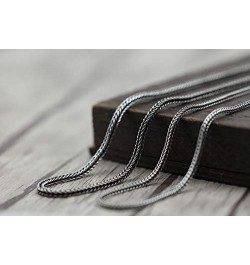 Vintage Black 925 Sterling Silver Foxtail Chain Necklace for Men Women 2/3mm 18-30 inch 24.0 Inches 3mm $25.28 Necklaces