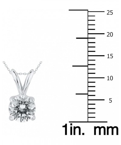 Certified 1/7ctw - 1ctw Round Diamond Solitaire pendnat Available in 14K White and Yellow Gold White Gold 1.0 carats $47.74 N...