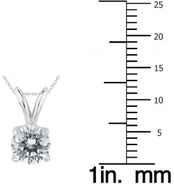 Certified 1/7ctw - 1ctw Round Diamond Solitaire pendnat Available in 14K White and Yellow Gold White Gold 1.0 carats $47.74 N...