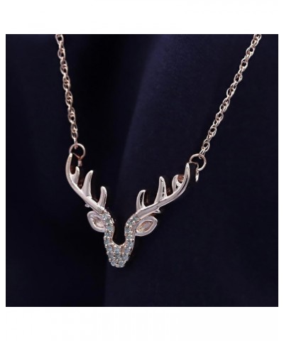 Round White Natural Diamond Accent Deer Antler Pendant in 14K Gold Over Sterling Silver yellow-gold-plated-silver $32.18 Neck...