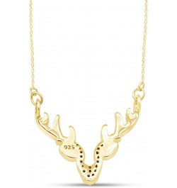 Round White Natural Diamond Accent Deer Antler Pendant in 14K Gold Over Sterling Silver yellow-gold-plated-silver $32.18 Neck...