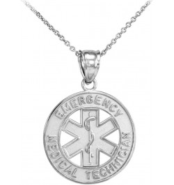 925 Sterling Silver EMT Charm Emergency Medical Technician Star of Life Pendant Necklace 20.0 Inches $16.63 Necklaces