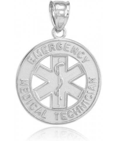 925 Sterling Silver EMT Charm Emergency Medical Technician Star of Life Pendant Necklace 20.0 Inches $16.63 Necklaces