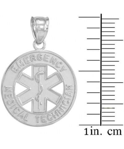 925 Sterling Silver EMT Charm Emergency Medical Technician Star of Life Pendant Necklace 20.0 Inches $16.63 Necklaces