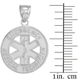 925 Sterling Silver EMT Charm Emergency Medical Technician Star of Life Pendant Necklace 20.0 Inches $16.63 Necklaces