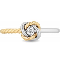 Hallmark Fine Jewelry Sterling Silver and 14K Yellow Gold Natural White Round Diamond Accents Love Knot Promise Ring $109.65 ...