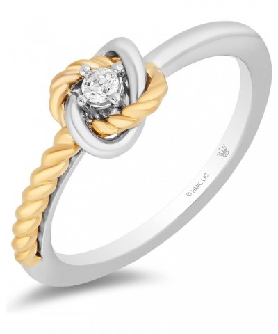 Hallmark Fine Jewelry Sterling Silver and 14K Yellow Gold Natural White Round Diamond Accents Love Knot Promise Ring $109.65 ...