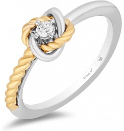 Hallmark Fine Jewelry Sterling Silver and 14K Yellow Gold Natural White Round Diamond Accents Love Knot Promise Ring $109.65 ...