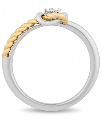 Hallmark Fine Jewelry Sterling Silver and 14K Yellow Gold Natural White Round Diamond Accents Love Knot Promise Ring $109.65 ...