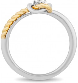 Hallmark Fine Jewelry Sterling Silver and 14K Yellow Gold Natural White Round Diamond Accents Love Knot Promise Ring $109.65 ...