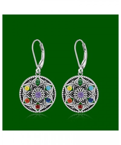 Chakra and Shamrock Earrings Turtle Axolotl Cat Raccoon Earrings for Women Sterling Silver Cute Animal Jewelry Gifts Chakra $...