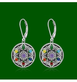 Chakra and Shamrock Earrings Turtle Axolotl Cat Raccoon Earrings for Women Sterling Silver Cute Animal Jewelry Gifts Chakra $...