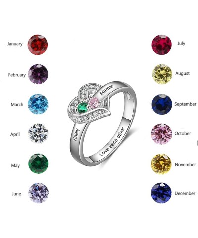 Personalized 2 Birthstones Ring for Mothers Day Birthday,S925 10K 14K 18K Solid Gold Custom Birthstones Rings with Simulated ...