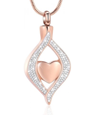 Heart Urn Neckalce for Ashes for Women Crystal Teardrop Cremation Jewelry Ashes Keepsake Pendant Memorial Jewelry Gifts for A...