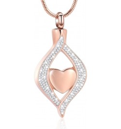 Heart Urn Neckalce for Ashes for Women Crystal Teardrop Cremation Jewelry Ashes Keepsake Pendant Memorial Jewelry Gifts for A...