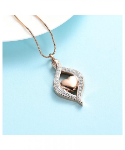 Heart Urn Neckalce for Ashes for Women Crystal Teardrop Cremation Jewelry Ashes Keepsake Pendant Memorial Jewelry Gifts for A...