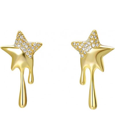 Star Stud Earrings Lava Luck Star Earrings Small Shiny Star Ear Stud Rhinestone Dangle Earrings Jewelry for Women Girls Gold ...