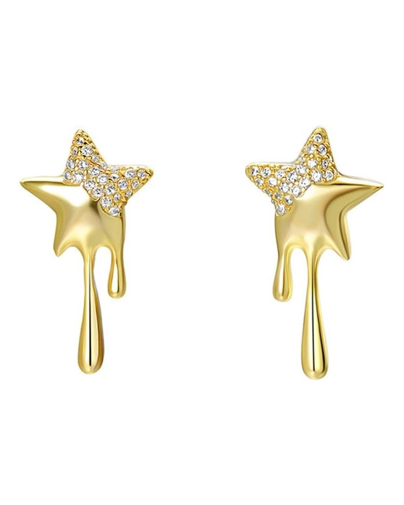 Star Stud Earrings Lava Luck Star Earrings Small Shiny Star Ear Stud Rhinestone Dangle Earrings Jewelry for Women Girls Gold ...