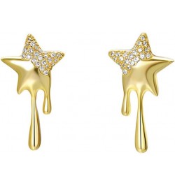 Star Stud Earrings Lava Luck Star Earrings Small Shiny Star Ear Stud Rhinestone Dangle Earrings Jewelry for Women Girls Gold ...