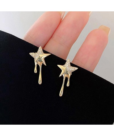 Star Stud Earrings Lava Luck Star Earrings Small Shiny Star Ear Stud Rhinestone Dangle Earrings Jewelry for Women Girls Gold ...