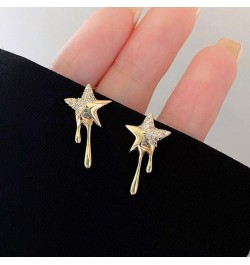 Star Stud Earrings Lava Luck Star Earrings Small Shiny Star Ear Stud Rhinestone Dangle Earrings Jewelry for Women Girls Gold ...