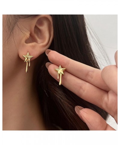 Star Stud Earrings Lava Luck Star Earrings Small Shiny Star Ear Stud Rhinestone Dangle Earrings Jewelry for Women Girls Gold ...