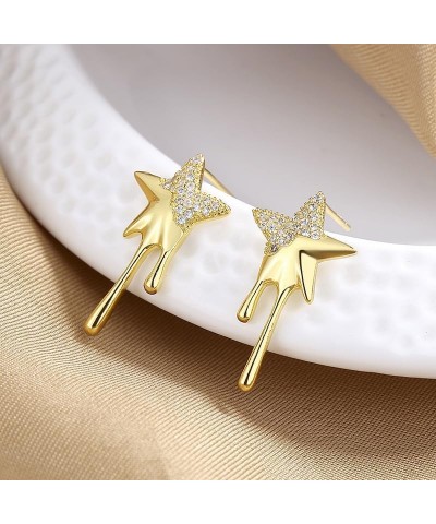 Star Stud Earrings Lava Luck Star Earrings Small Shiny Star Ear Stud Rhinestone Dangle Earrings Jewelry for Women Girls Gold ...