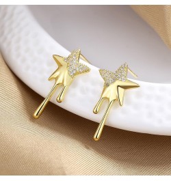 Star Stud Earrings Lava Luck Star Earrings Small Shiny Star Ear Stud Rhinestone Dangle Earrings Jewelry for Women Girls Gold ...