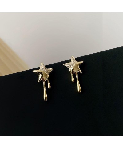 Star Stud Earrings Lava Luck Star Earrings Small Shiny Star Ear Stud Rhinestone Dangle Earrings Jewelry for Women Girls Gold ...