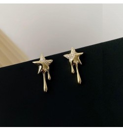 Star Stud Earrings Lava Luck Star Earrings Small Shiny Star Ear Stud Rhinestone Dangle Earrings Jewelry for Women Girls Gold ...