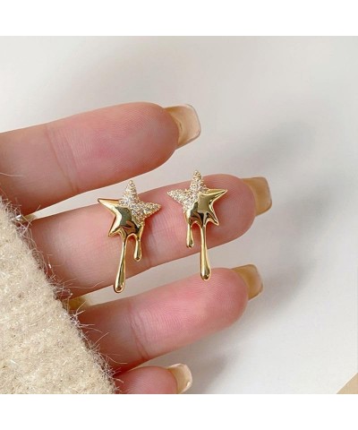 Star Stud Earrings Lava Luck Star Earrings Small Shiny Star Ear Stud Rhinestone Dangle Earrings Jewelry for Women Girls Gold ...