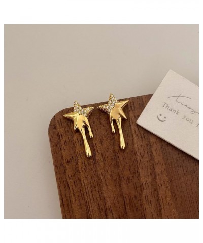 Star Stud Earrings Lava Luck Star Earrings Small Shiny Star Ear Stud Rhinestone Dangle Earrings Jewelry for Women Girls Gold ...