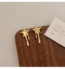 Star Stud Earrings Lava Luck Star Earrings Small Shiny Star Ear Stud Rhinestone Dangle Earrings Jewelry for Women Girls Gold ...