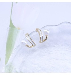 Vintage Tiny Pearl Hoop Earrings Single Pearl Huggie Earrings Minimalist Gold Pearl Stud Earrings Small Pearl Earrings Jewelr...