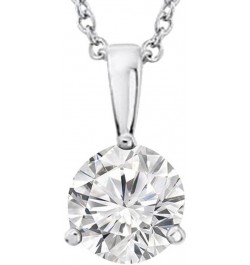 0.5 to 3 Carat Round Diamond 3 Prong Solitaire Pendant Necklace J Color I2 Clarity 0.5 Carat 14K White Gold $1.00 Necklaces